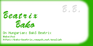beatrix bako business card